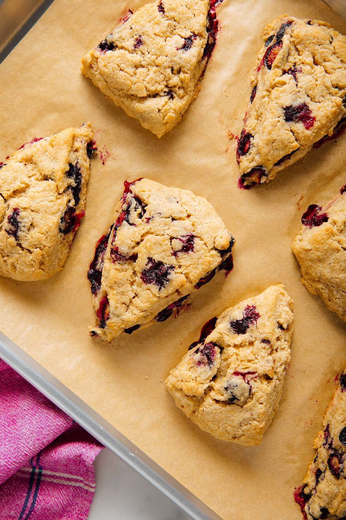 blueberry scones after baking
