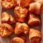Close up on a plate of popovers.