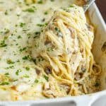 Chicken tetrazzini in casserole