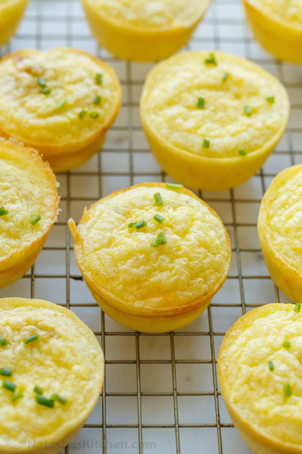 My Cottage cheese egg bites are as good as Starbucks egg bites recipe, but with less hassle! Choose your favorite mix-ins to make them yours. easy Egg bites with cottage cheese on a drying rack