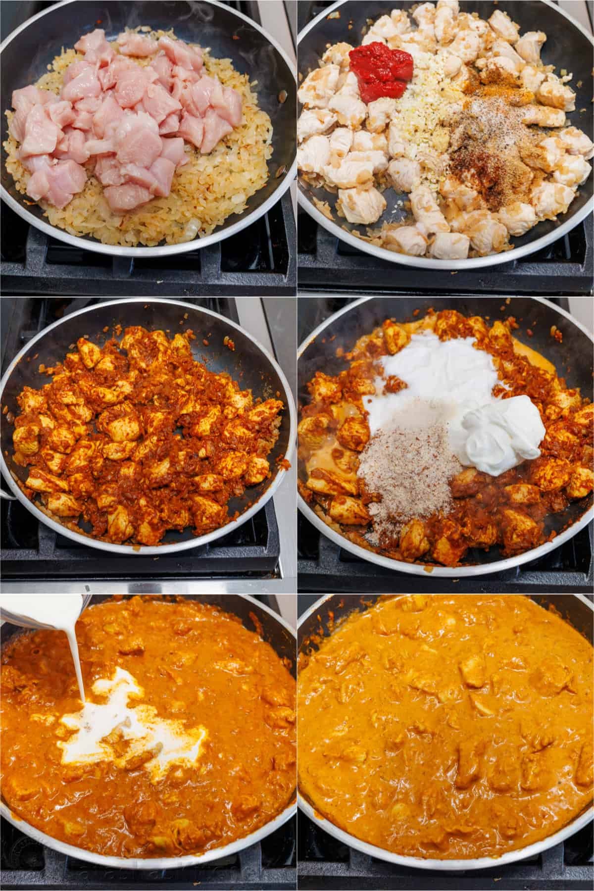 Chicken Korma is rich, creamy, and full of warm spices. This easy yet impressive dish brings the flavors of India to your kitchen. Serve over rice and enjoy! Step by step photos showing how to make Chicken Korma.
