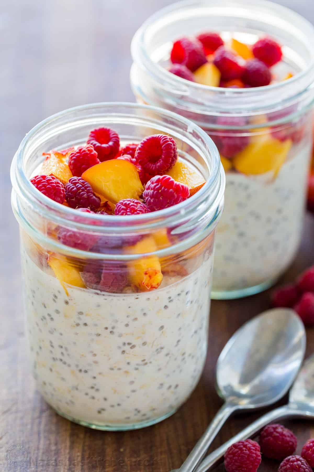 See our best breakfast ideas for busy weekday mornings and special holidays alike. Try out both sweet treats and healthy breakfast recipes. Overnight oats served in mason jars with fruit