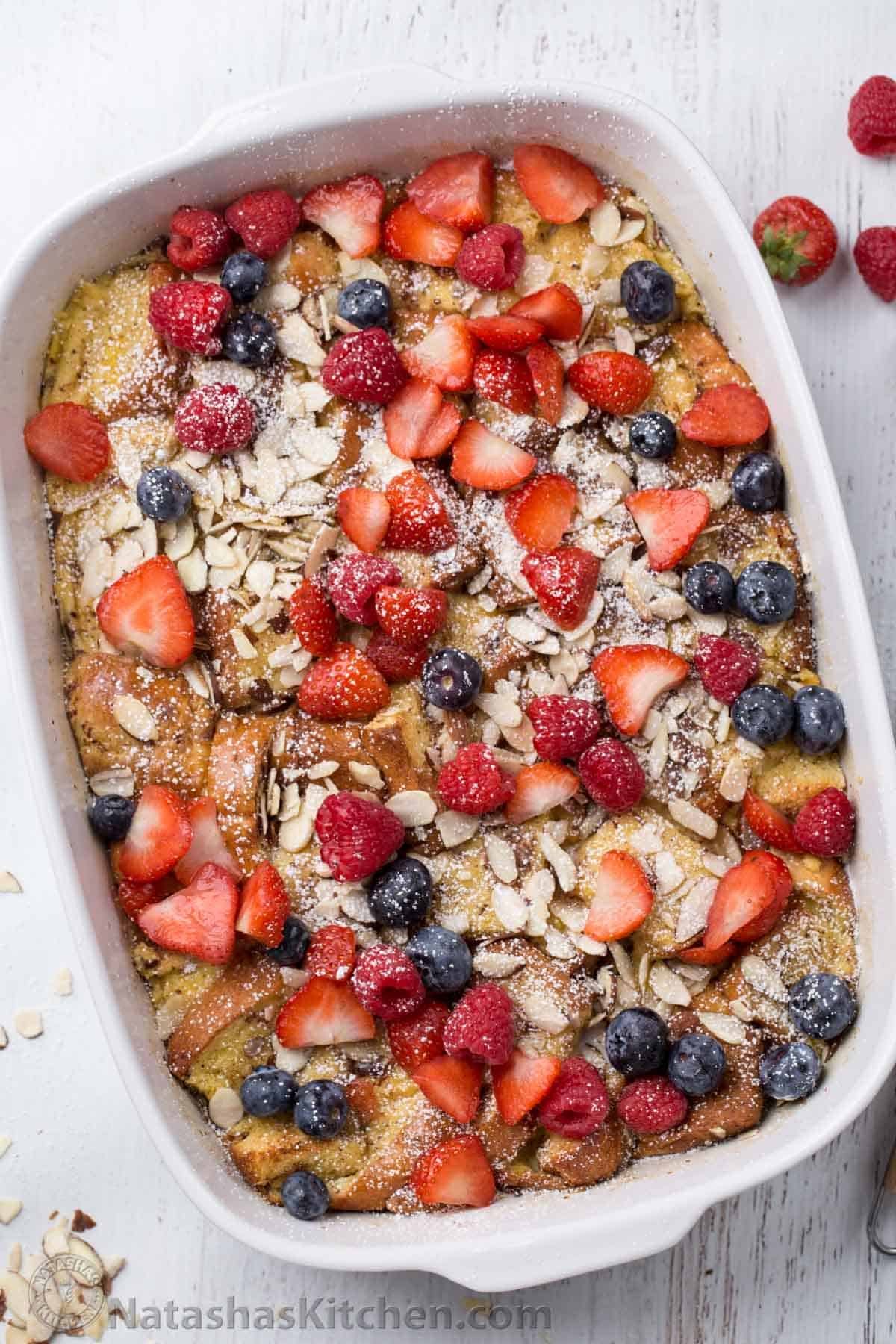 See our best breakfast ideas for busy weekday mornings and special holidays alike. Try out both sweet treats and healthy breakfast recipes. French toast casserole topped with berries