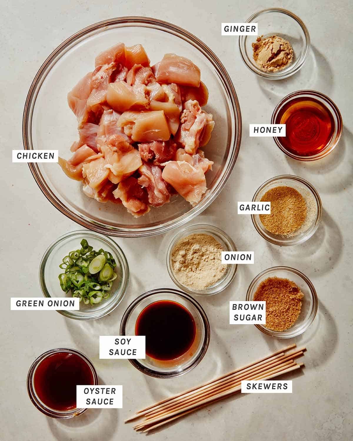 Bang Bang chicken recipe ingredients.