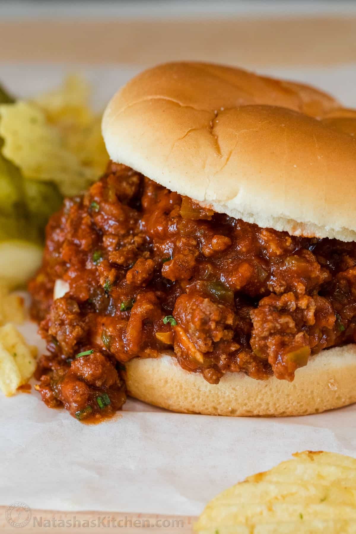 Sloppy Joe served in a bun