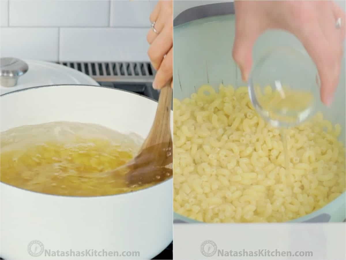 My Easy homemade Baked Mac and Cheese swaps the breadcrumbs for a crowd-pleasing cheese topping. It's perfectly gooey and easy to make. How to boil pasta and coat with olive oil to keep from sticking