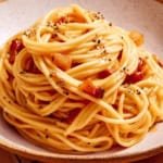 Basic carbonara recipe in a bowl.