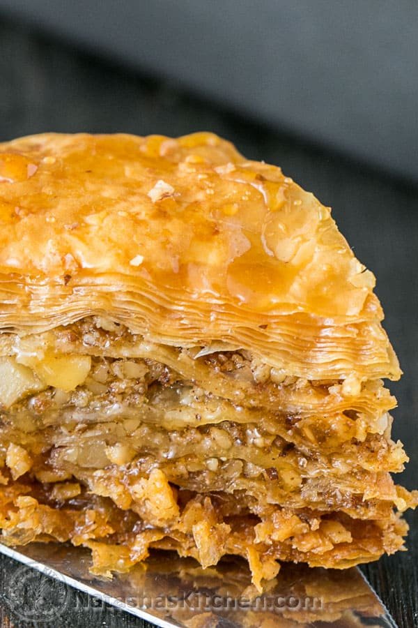 A close up of baklava 