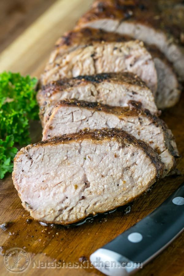 A tried and true, quick and easy method for roasted pork tenderloin. So juicy, tender & delicious! | NatashasKitchen.com