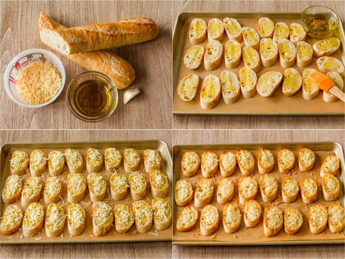 step by step making parmesan garlic toasts