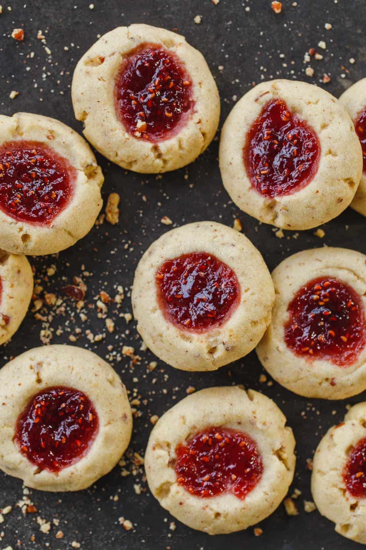 Thumbprint cookies are so easy to make and you can fill them in so many different ways. This is everyone's favorite Thumbprint Cookie recipe. Thumbprint cookies on a serving tray.