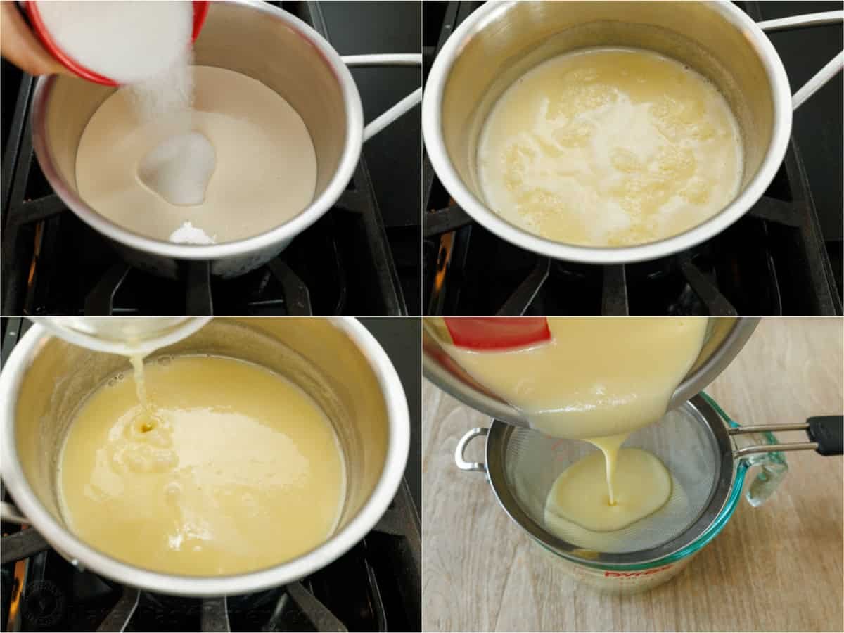 My 3-ingredient Lemon Posset recipe is a velvety smooth lemon custard served in lemon halves. Perfect make-ahead & Cooks in under 10 minutes! step-by-step photos for making custard on the stove