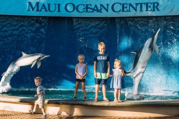 A group of children at the Maui Ocean Center 