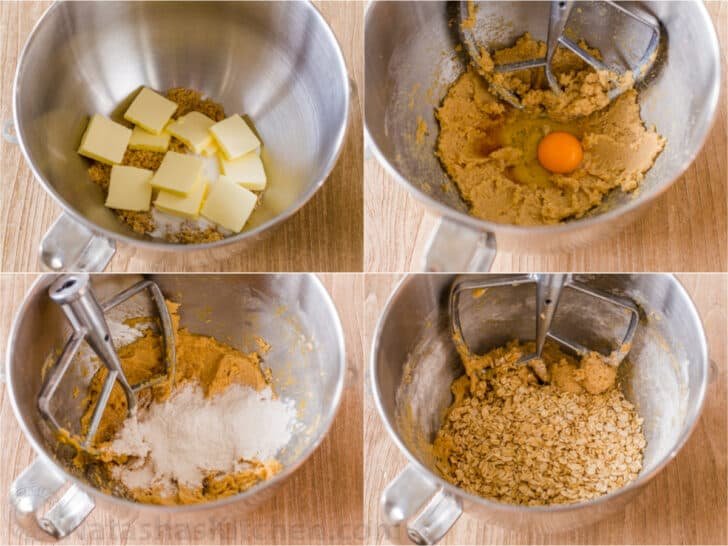 Step by step how to make oatmeal cookie dough
