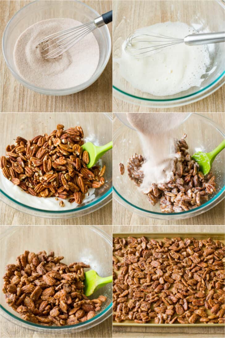 Candied pecans are easy and great for munching, gifting, and topping. The cinnamon sugar caramelizes and gives them a delicate praline crunch Step by step photos for how to make candied pecans