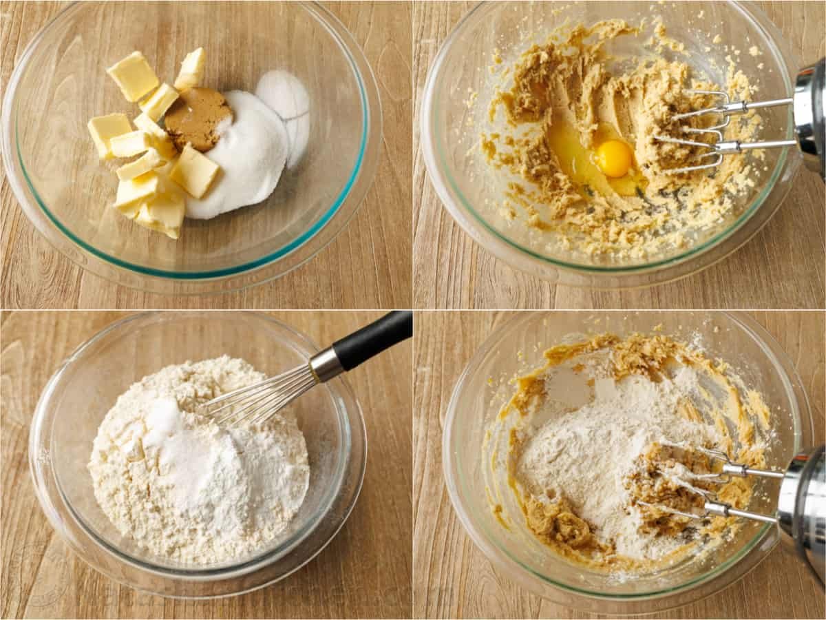 How to make White Chocolate Cranberry Cookies step by step Mixing cranberry white chocolate cookie dough step by step
