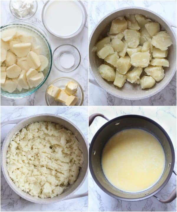 step-by-step images how to make mashed potatoes.