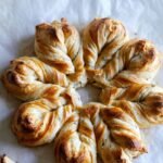 Herb and cheese braided star bread.