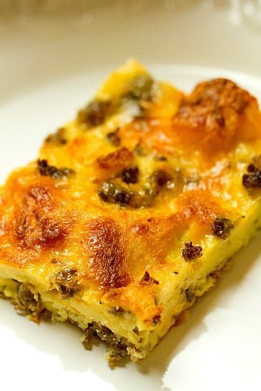 Breakfast Sausage, Egg & Cheese Casserole