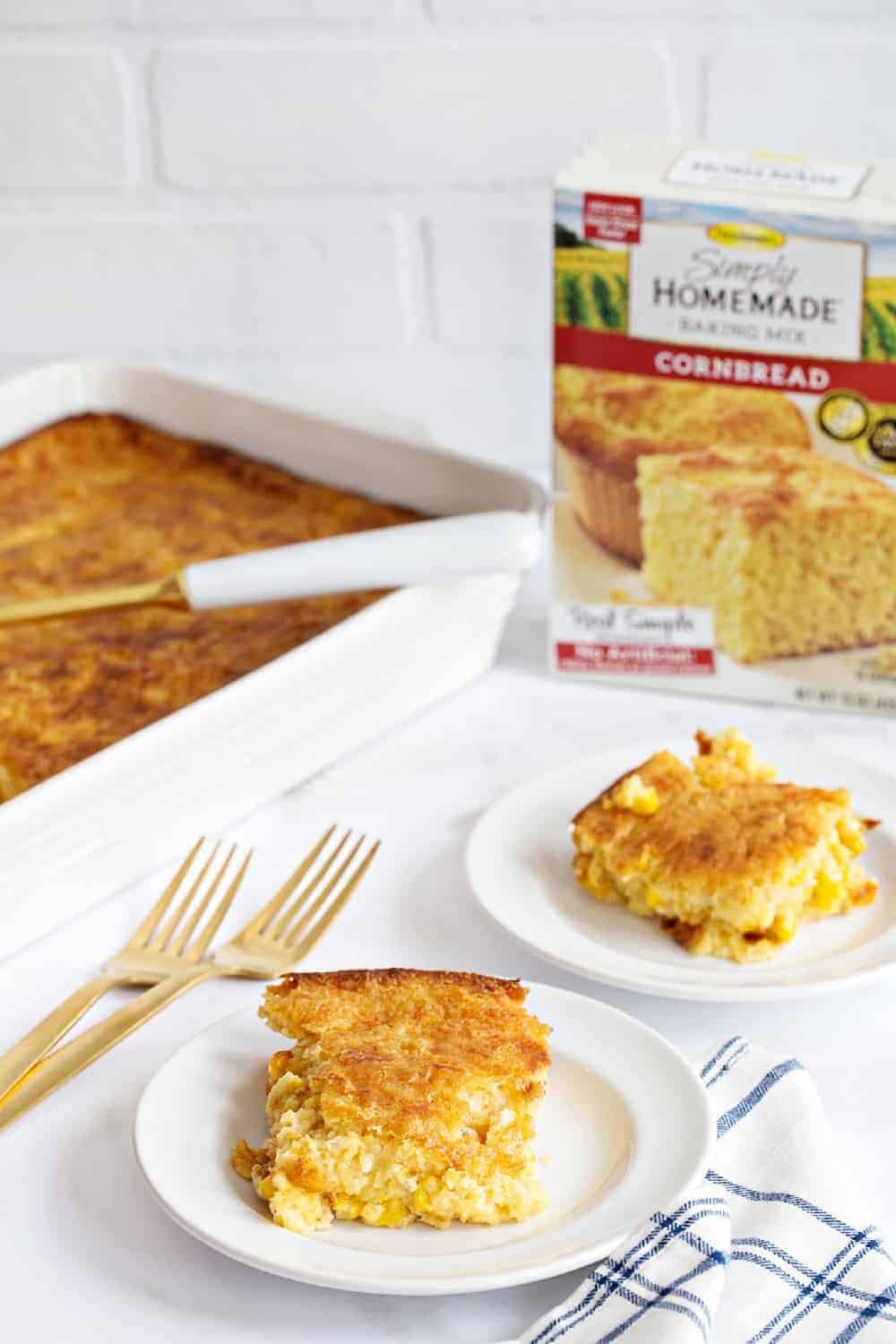 Easy Corn Casserole comes together in no time and is the perfect side dish to feed a crowd.