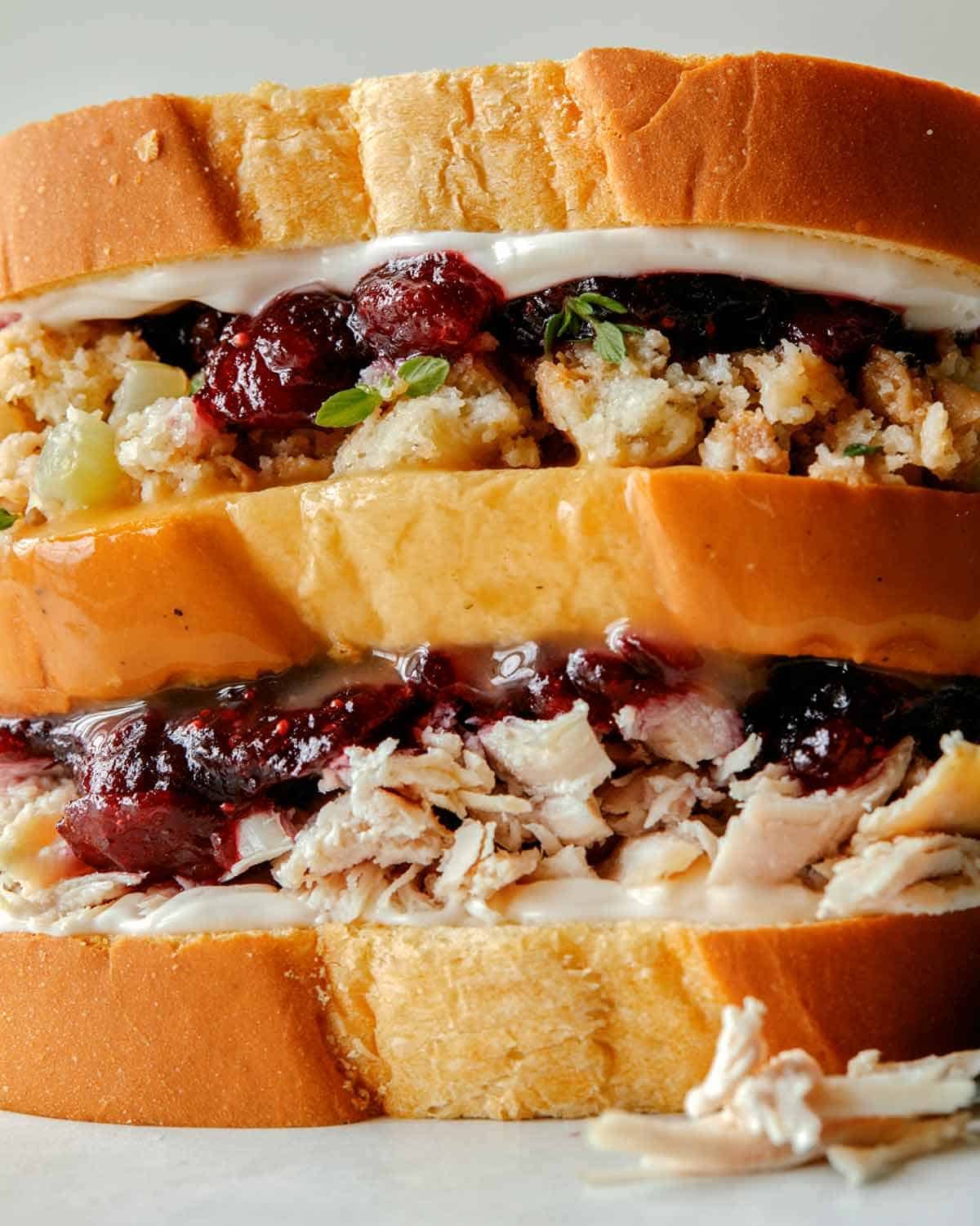 Thanksgiving sandwich with a moist maker recipe.
