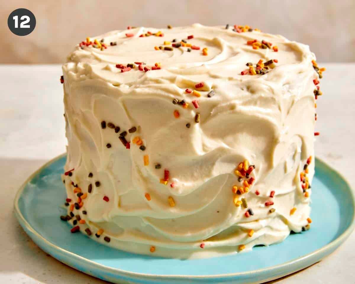 Smash cake decorated with sprinkles.