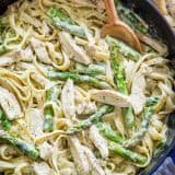 chicken pesto pasta in creamy sauce