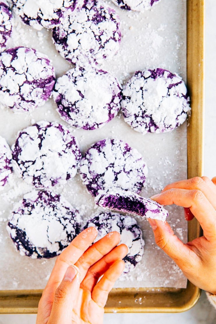 ube crinkle cookies