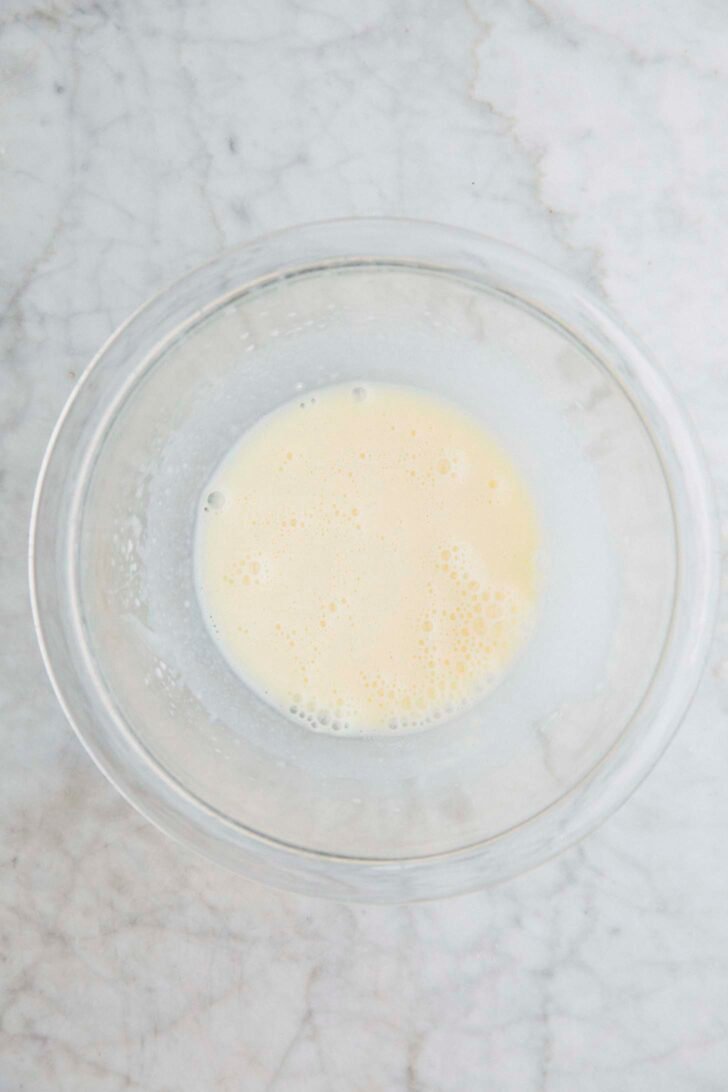 Photo showing the texture of the pudding mix base for the small batch Magnolia Bakery banana pudding recipe