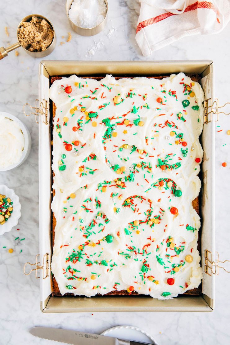 eggnog sheet cake