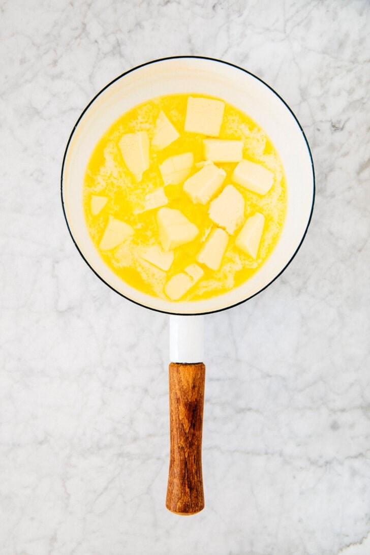 Photo showing the first step of browning butter