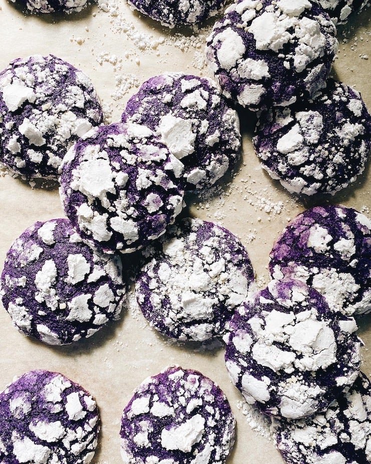 ube crinkle cookies