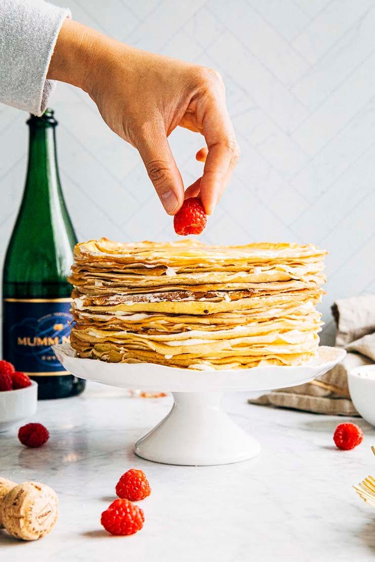 vanilla mille crepe cake