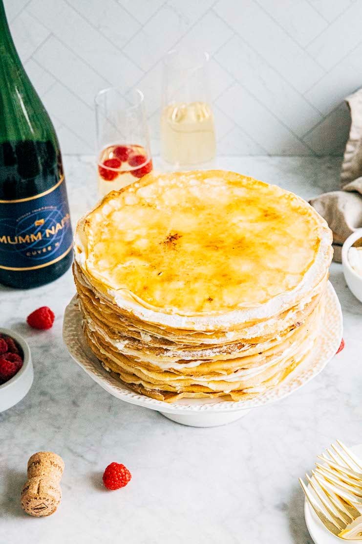 vanilla mille crepe cake