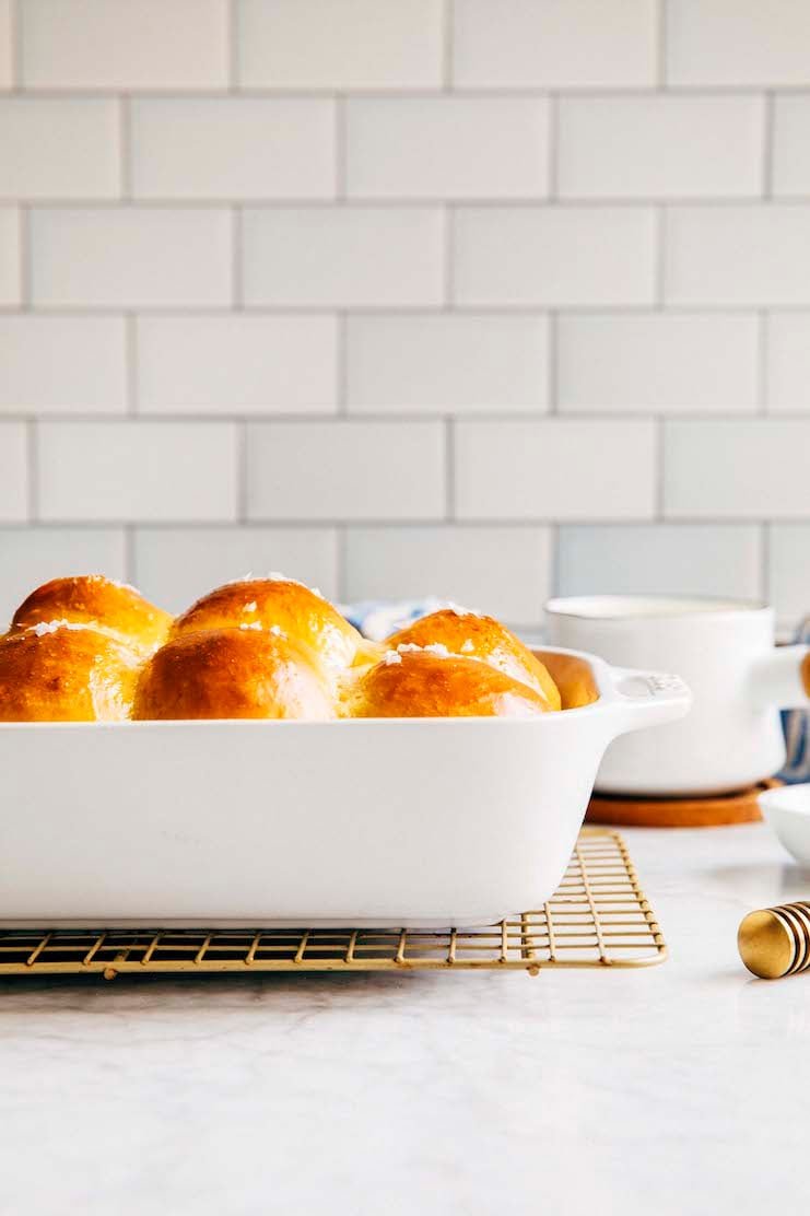 salted honey parker house rolls