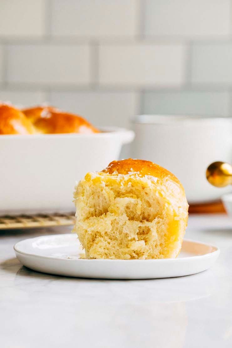 salted honey parker house roll crumb