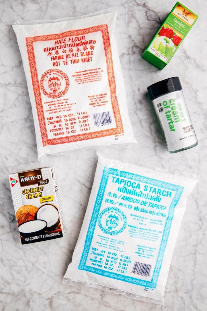 photo of the key ingredients needed for vietnamese honeycomb cake
