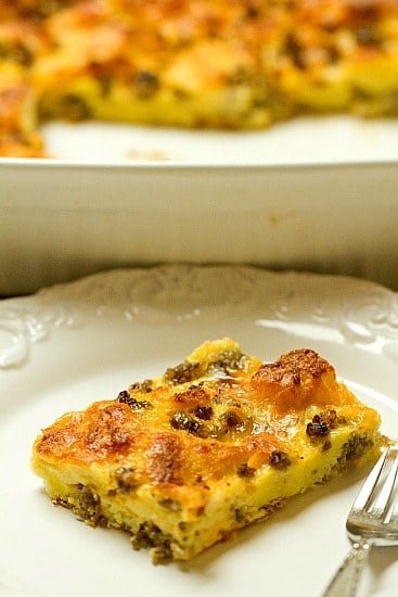Breakfast Sausage, Egg & Cheese Casserole