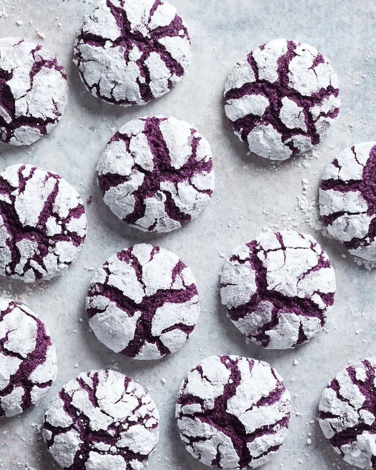 ube crinkle cookies kitchn Photo: Ghazalle Badiozamani; Food Styling: Jesse Szewczyk