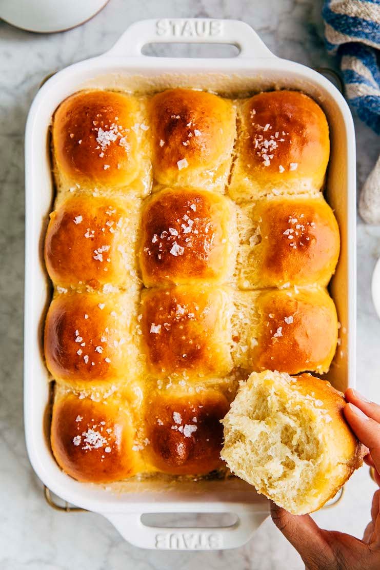 salted honey parker house rolls