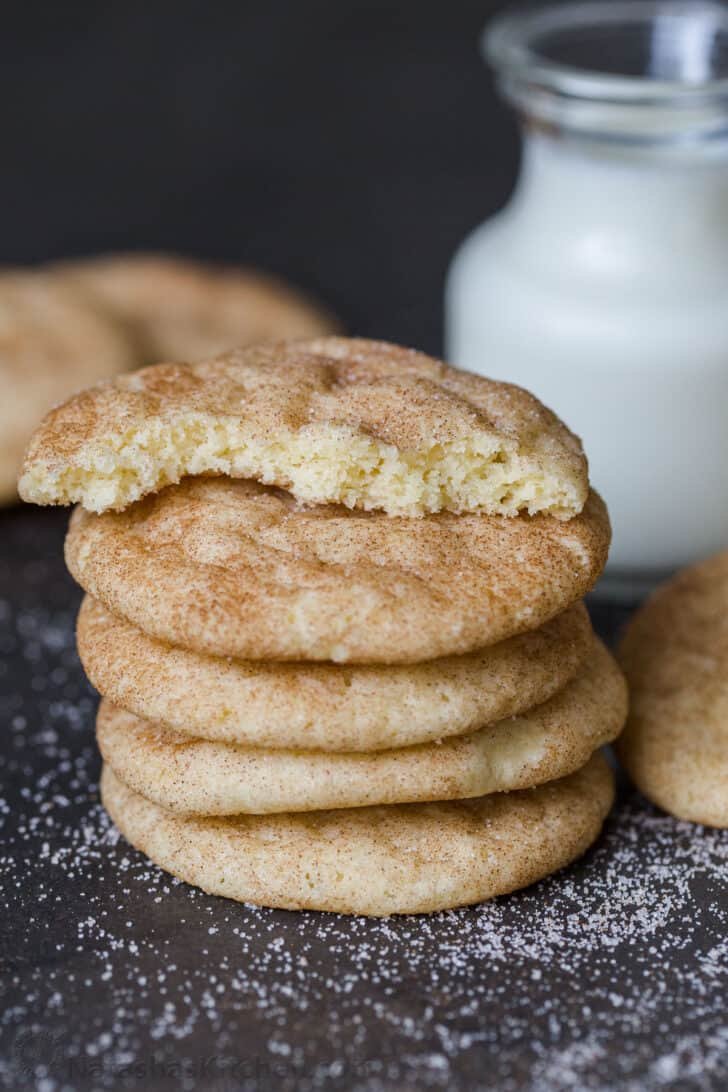 Snickerdoodle Cookies are a classic cookie loved by both kids and adults. They’re soft, sweet and slightly chewy. Snickerdoodle with a glass of milk