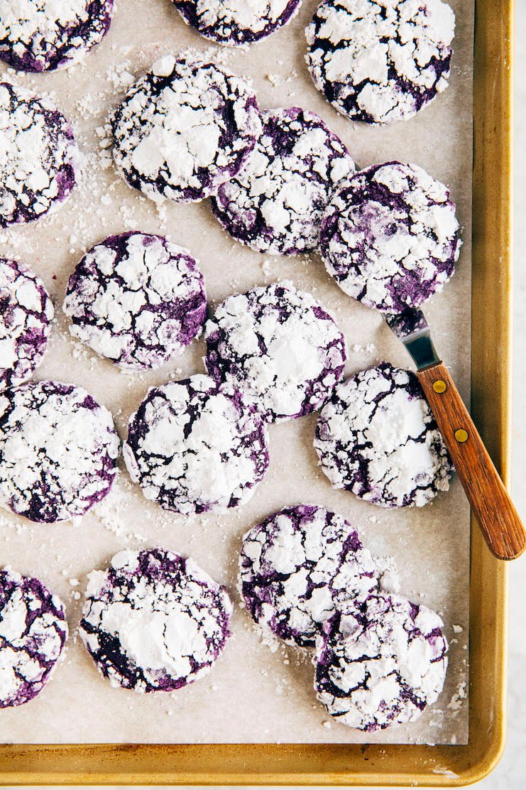 ube crinkle cookies