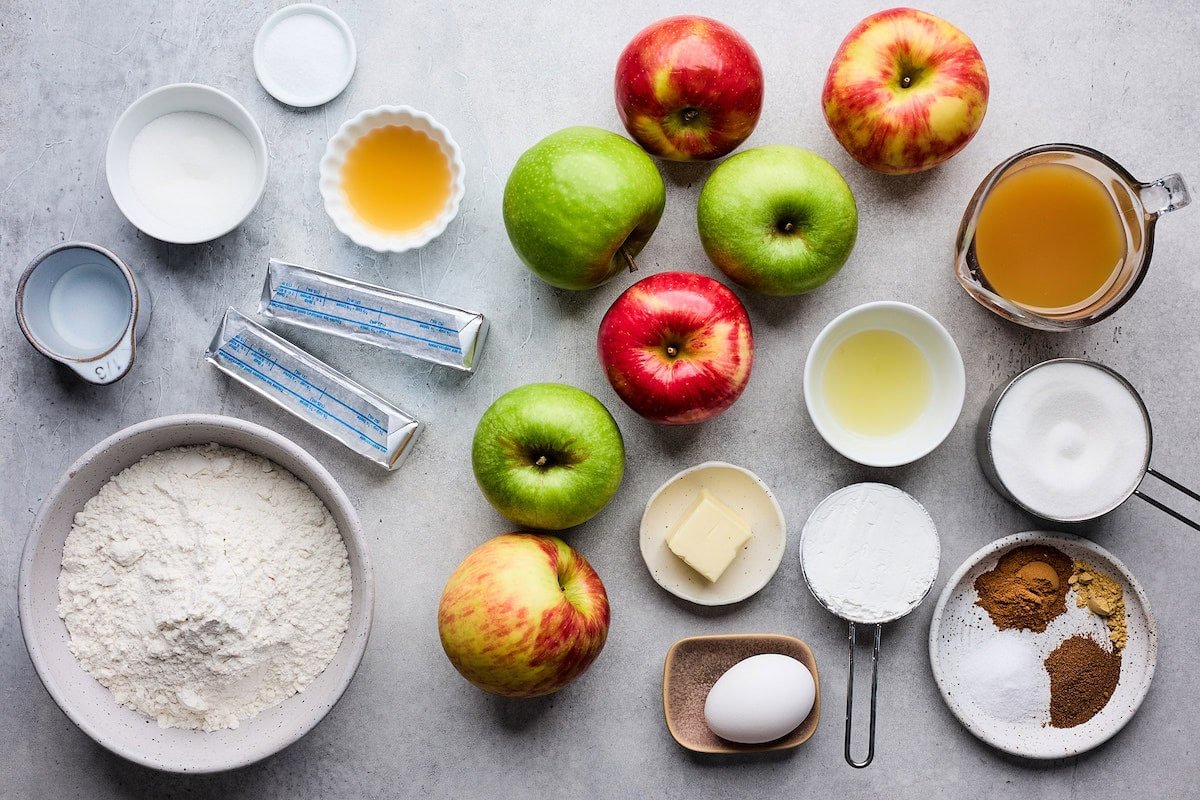apple pie ingredients.
