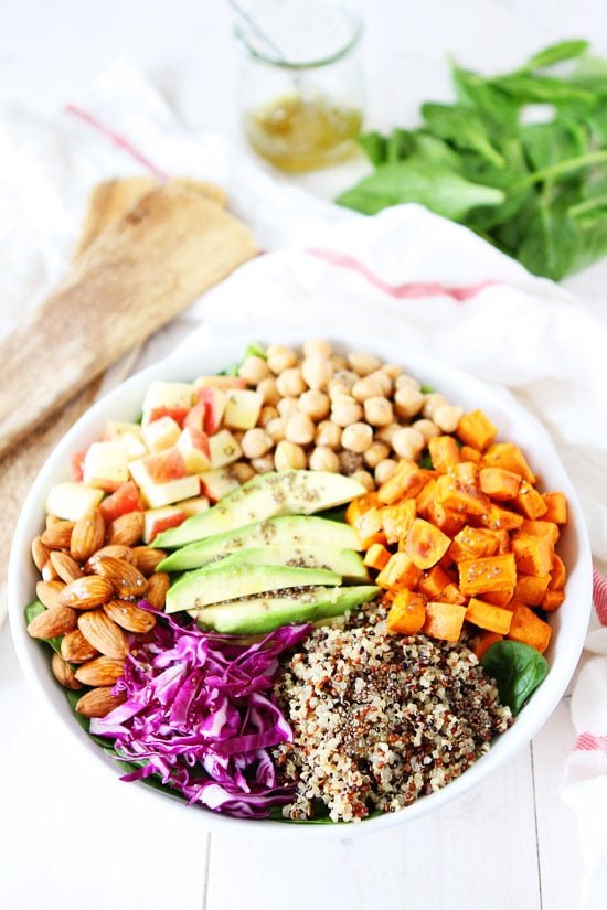 Power Salad with Lemon Chia Seed Dressing Recipe on twopeasandtheirpod.com This salad is packed with healthy ingredients! The perfect salad for the new year! Power Salad with Lemon Chia Seed Dressing Recipe