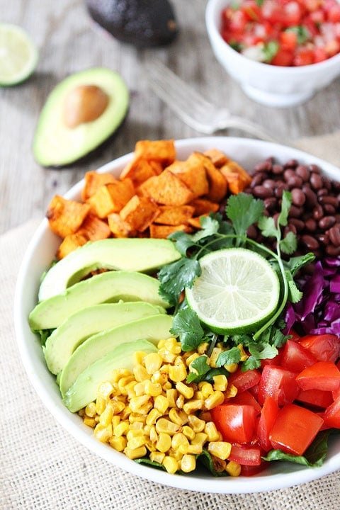 Sweet Potato and Black Bean Mexican Salad Recipe Sweet Potato and Black Bean Mexican Salad Recipe on twopeasandtheirpod.com. This quick and easy salad is one of our favorite meals! #recipe #salad