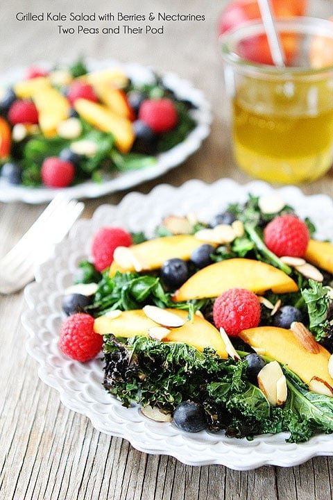 Grilled Kale Salad with Berries & Nectarines Recipe on twopeasandtheirpod.com Grilling kale makes this salad extra special! Grilled Kale Salad with Berries & Nectarines Recipe on twopeasandtheirpod.com Grilling kale makes this salad extra special!