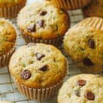 Zucchini muffins on a wire rack