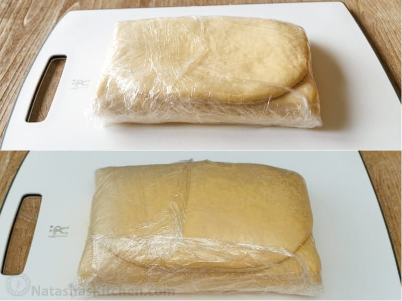 Freshly baked French croissant—crispy on the outside and soft on the inside. With tips from Paris, I've perfected this recipe and know you will love it! Croissant dough before and after refrigerating overnight