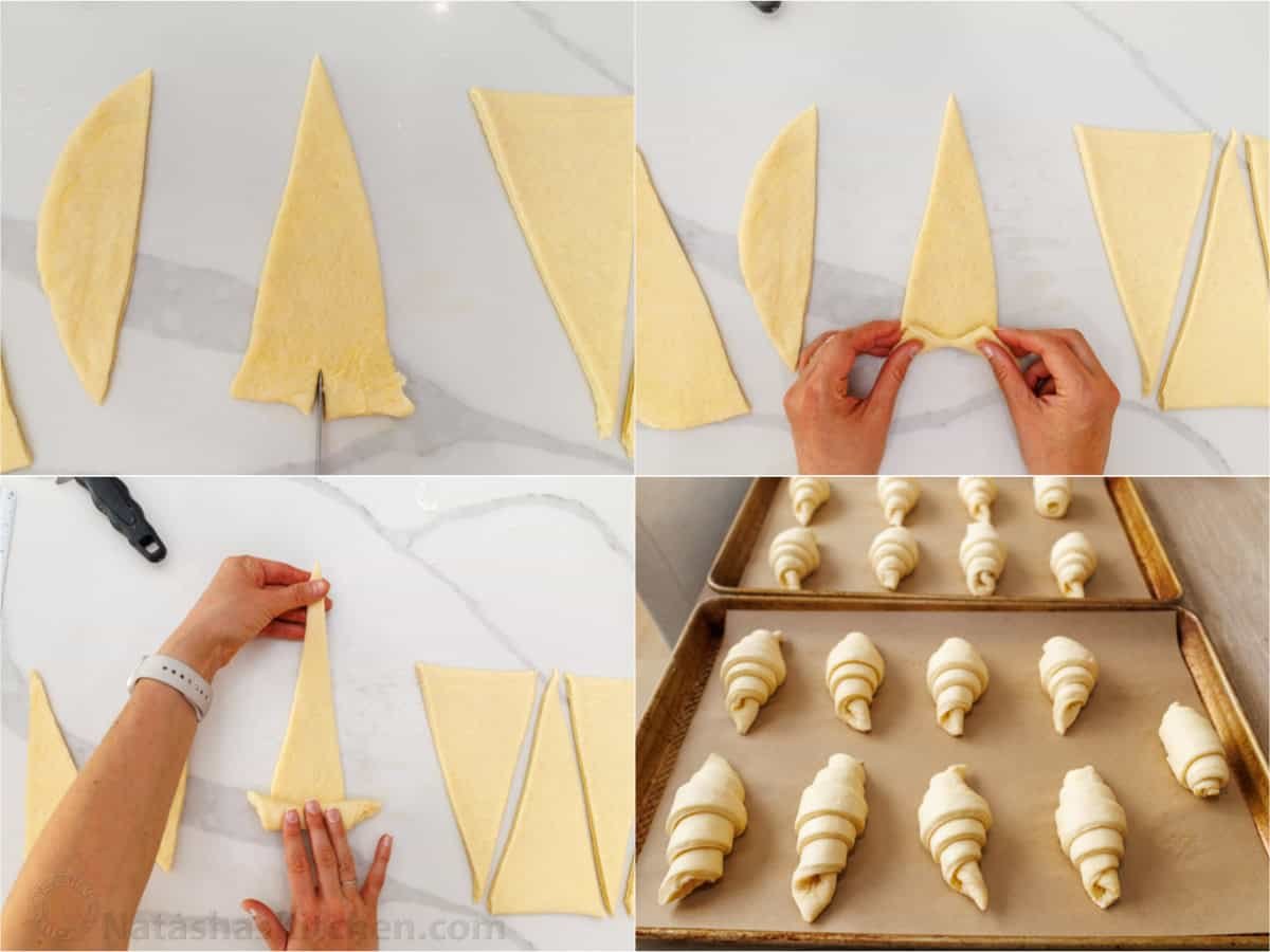 How to shape homemade croissants How to roll croissants, step by step