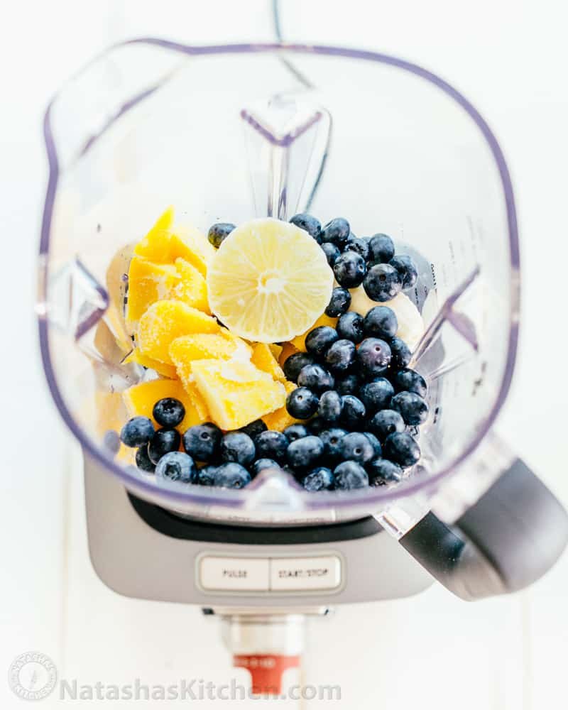 These are our favorite blender recipes and hacks (you will love #8). Also, see our blender review and recommendation for the best blender! blueberry mango smoothie ingredients in blender